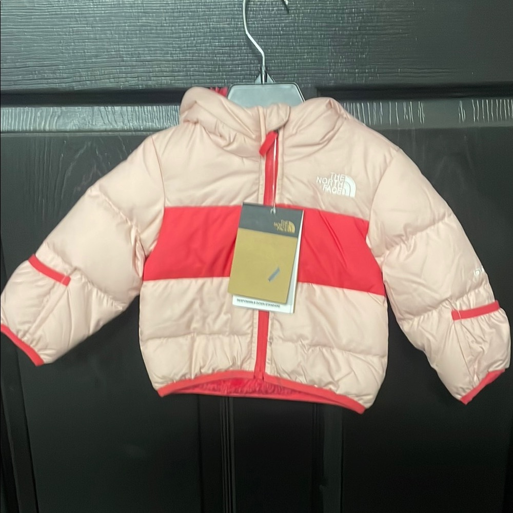 The North Face Kids Pink and Red Puffer Jacket
